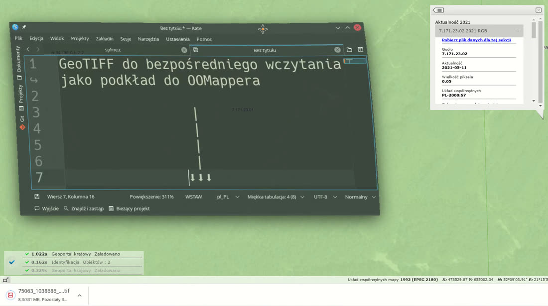 Pobieranie pliku .tif i notatka z filmu