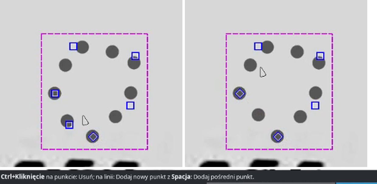 Ctrl+klik usuwa wierzchołek (z lewej przed, z prawej po); podpowiedź z paska stanu